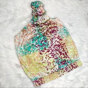 The Limited One-Shoulder Bright Abstract Top Sz S